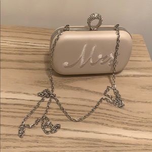 Beautiful Mrs. clutch in white for bride!